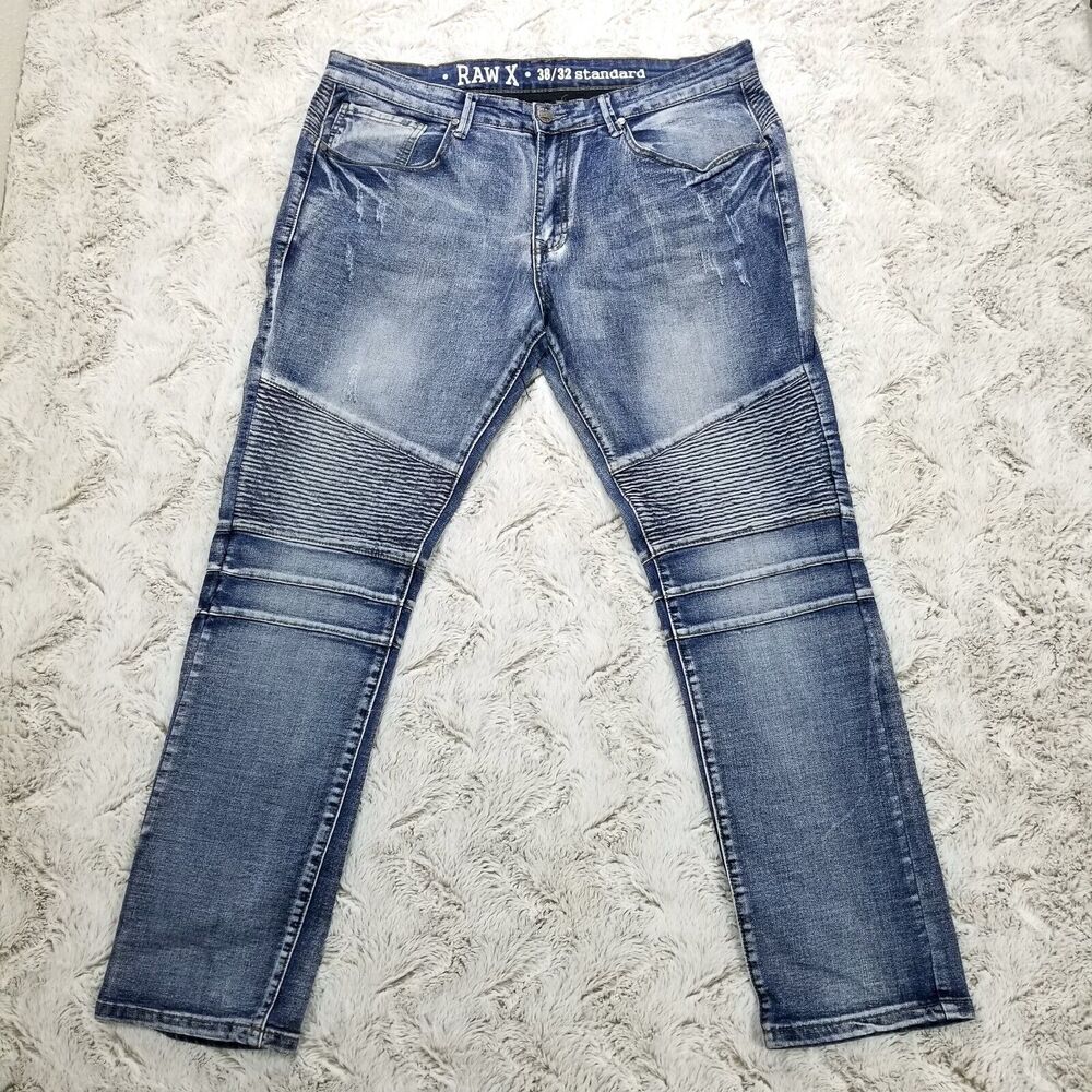 Raw X Jeans Mens 38×32 Blue Standard‎ Wear Vintage Inspired Dark Wash Denim